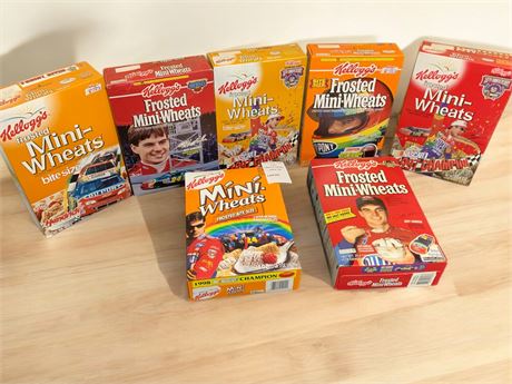 Jeff Gordon NASCAR #24 Collectible Frosted Mini Wheats Cereal Box Lot of 7