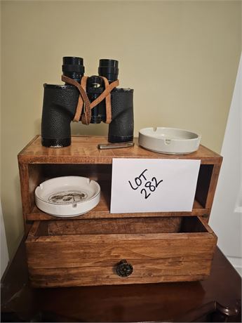 Wood Box, Bushnell Binoculars& More