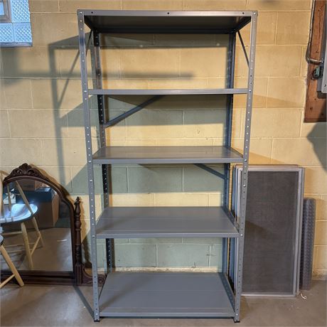 Gray Metal Shelving Unit - 36 x 17.75 x 71"T