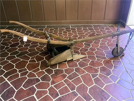 19th-Century Wooden Beam Walking Plow