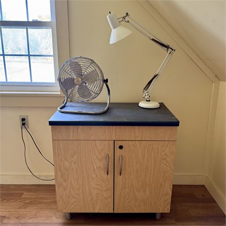 Work Table Storage Cabinet and Contents