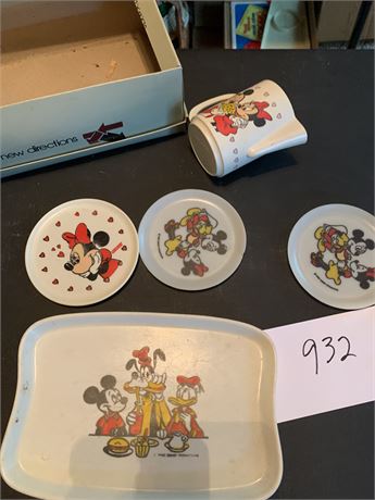 Vintage 1960s Walt Disney Mickey Mouse Club Kids Play Tea Set