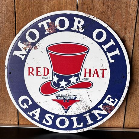 Top Hat Motor Oil Metal Advertising Sign