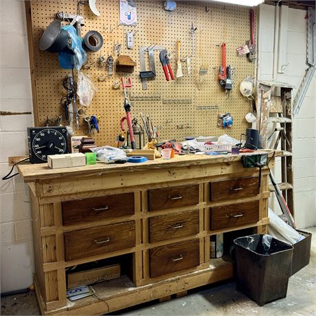 Entire Contents of Workbench and Items to the Right - Tools, Ladder, Misc.