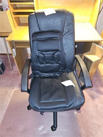 Black Vinyl Office Chair with Massager