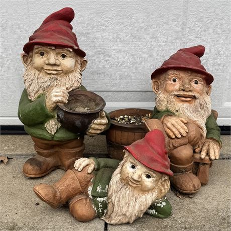 Collection of Decorative Lawn and Garden Resin Gnomes