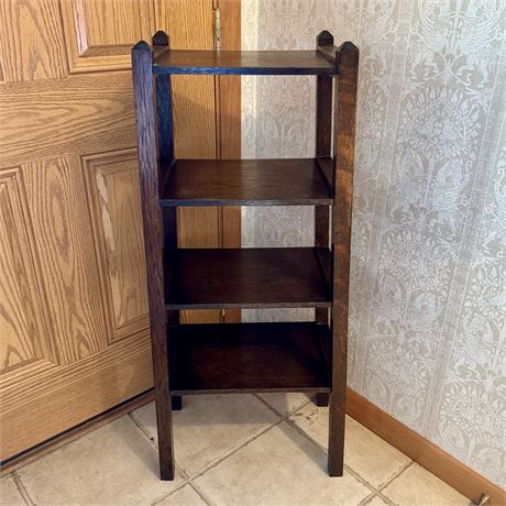 4-Tier Rustic Wood Display or Graduated Bookshelf - 15-17.5"L x 11.5" x 41.5"T