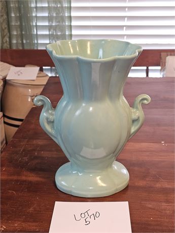 Vintage Teal Green Pottery Vase