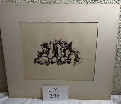 Original Abstract Art Signed Unframed