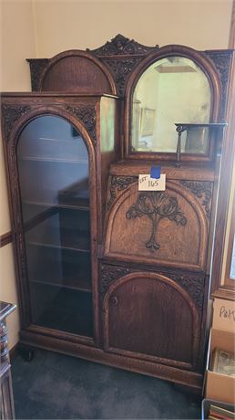 Antique Secretary Desk with Beveled Mirror