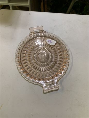 Pink Depression Glass Cake Plate