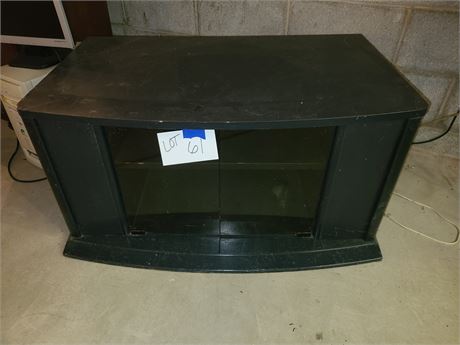 Black Wood Glass Front Entertainment Center