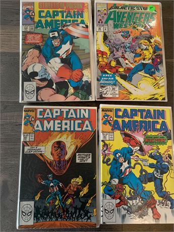 Vintage Marvel Captain America Comic Books Lot of 4