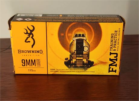 Browning 9mm Training & Practice Rounds~ Full Box