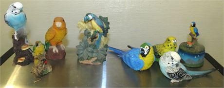 Parrot, Parakeet Figurines