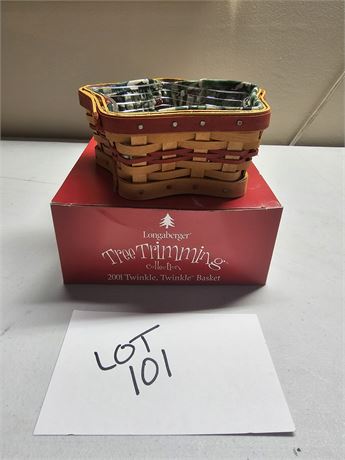 Longaberger Tree Trimming Collection 2001 "Twinkle, Twinkle" Basket in Box