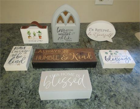 Assorted Wood Table Top Signs
