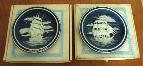 "Sea Witch", "Charles W. Morgan" Sailing Ships Decorative Plates