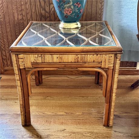 Rattan Side or End Table - 24" x 21"T x 24"