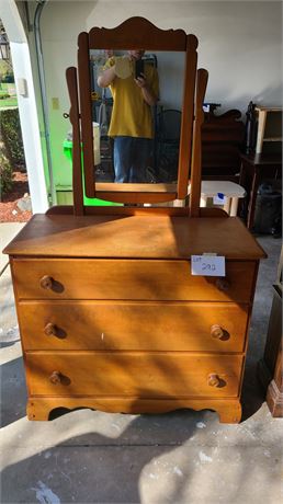 Hardwood Maple Dresser & Mirror