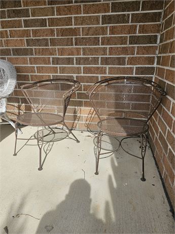 2 Matching Metal Mesh Chairs