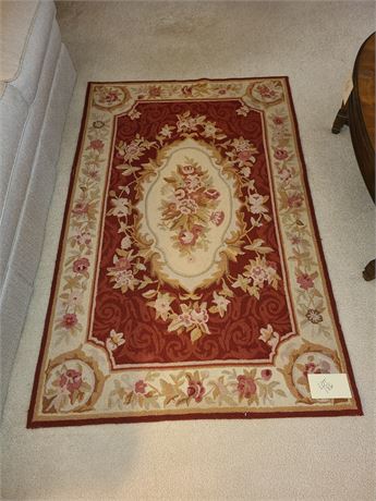 Fall Colors : Red, Tan & Sage Area Rug