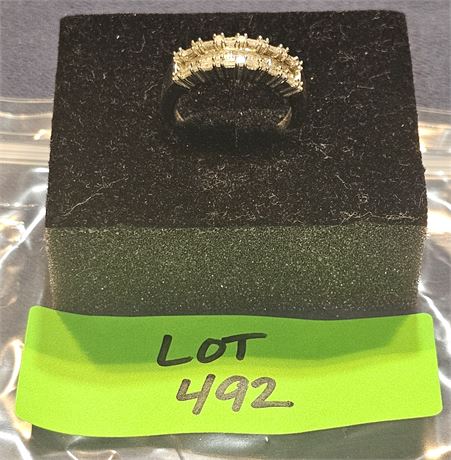 Sterling SZ 10 CZ Band Ring