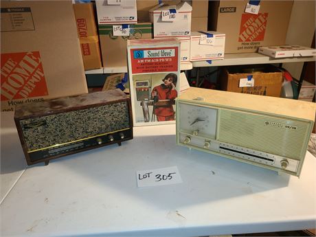 Vintage Radios:Omscolite AM/FM Radio/GE AM/FM Radio Model C1529 &Soundwave Radio