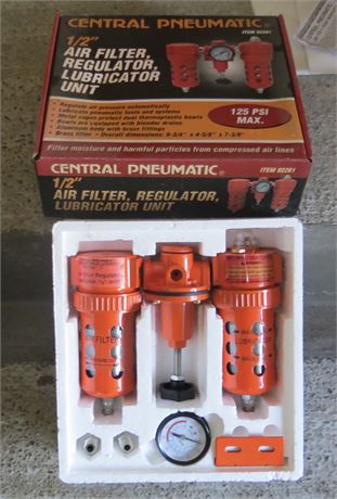 Central Pneumatic 1/2" Air Filter/Regulator/Lubricator Unit