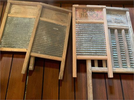 Vintage Wood/Metal Washboard Lot of 4