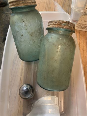 Glass Mason Jars With Lids for Storage & Compass