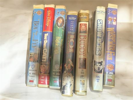 VHS Children's Movies - Snow Dogs, 101 Dalmatians, That Darn Cat!, Richie Rich
