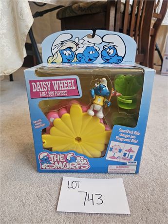 Vintage The Smurfs "Daisy Wheel" 2-in-1 Playset in Box