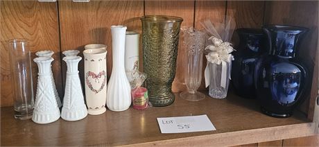 Mixed Size Floral Vase Lot