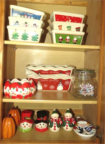 Holiday Salt & Pepper Shakers, Christmas Dishes