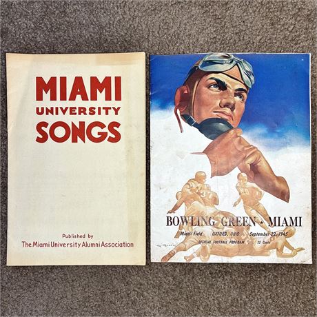 1921 Miami University Songbook & 1945 Bowling Green Football Program