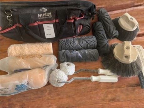 Husky Bag With Drywall Finishing Tools - Rollers & Brushes