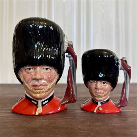Royal Doulton The Guardsman Small & Mini Character Jugs D6721/D6722 England
