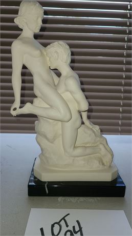 Man & Women Sculpture on Marble Base