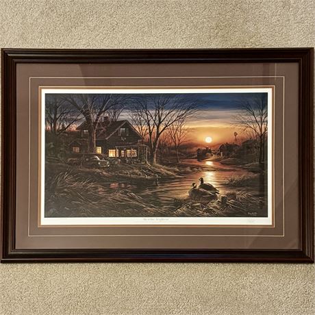 SIGNED Terry Redlin “Shoreline Neighbors” Framed Art - 33 x 27.75