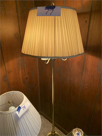 Brass Floor Lamp With Pleated Shade