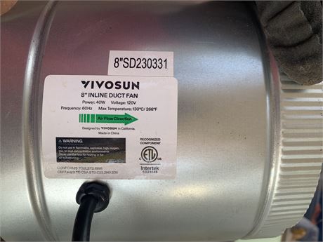 VIVOSUN 8 inch Inline Duct Fan