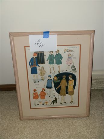 Framed Butterick Patterns 1925 The Delineator