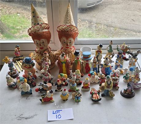Large lot of Clown Figurines