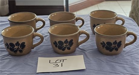 Pfaltzgraff Folk Art Coffee Cups, Set of 6