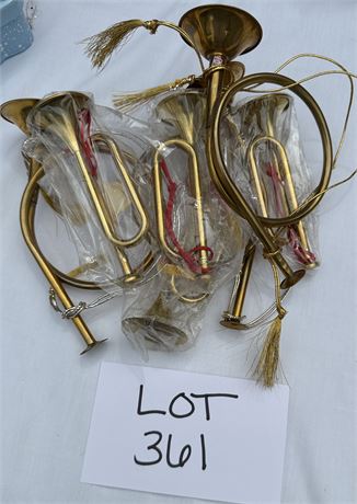 Vintage Christmas Home Decor French Horn Ornaments