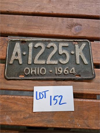 Vintage 1964 Ohio License Plate