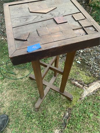 Vintage Wood Arts Crafts Game Or Hobby Table