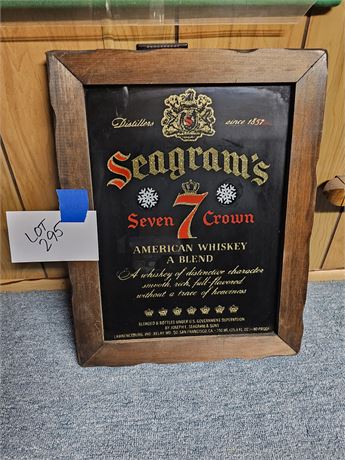 Seagram's 7 Glass Bar Sign