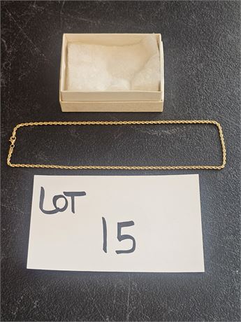 10K 16" Rope Necklace 2.8 DWT